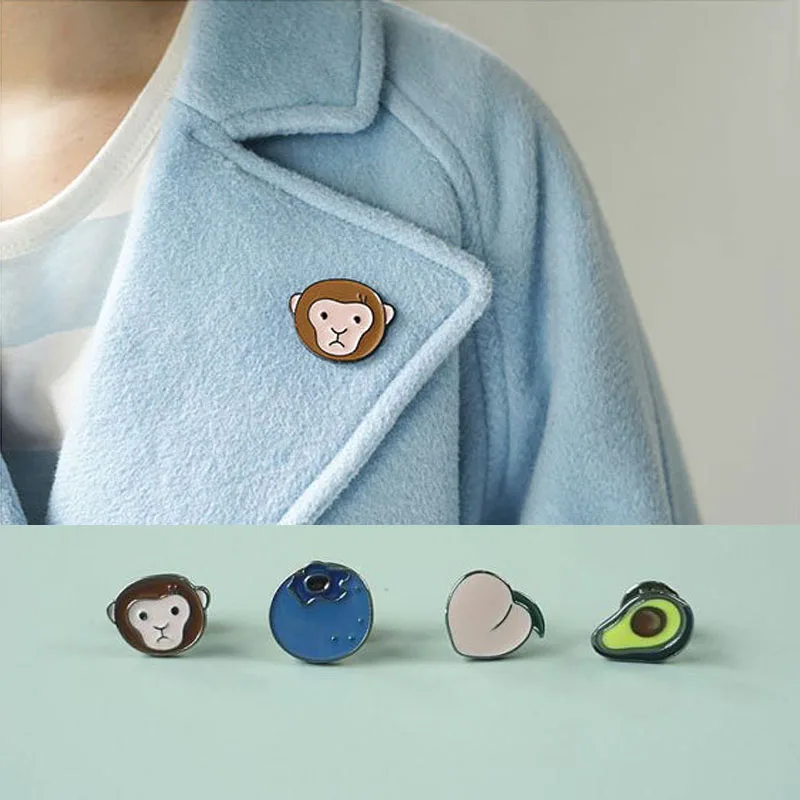 Продажа 1 шт. прекрасный шик сплав авокадо обезьяна персик черника металлический