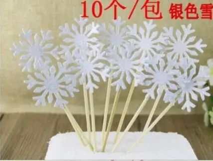 Сувениры для вечеринок хит продаж 10 шт./лот блестящий Снежный кекс топперы дня