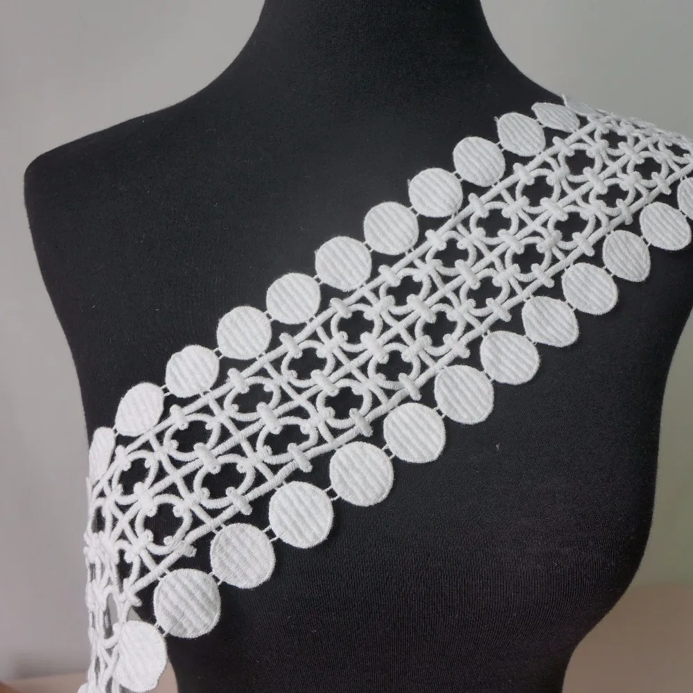 

3 ярдов Новые крючком выдолбленные из хлопка кружева отделка в белый DIY Ремесло Швейные аксессуары
