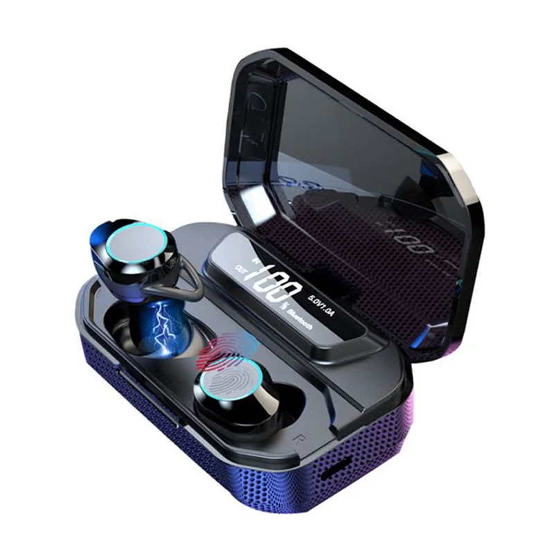 G02-Black G02 TWS Беспроводные Bluetooth 5,0 наушники ipx7 водонепроницаемые с сенсорным управлением настоящие беспроводные наушники 3300 мАч Внешний аккумулятор наушники - Цвет: G02-Black