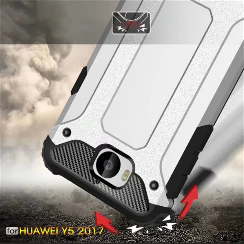Whyes чехол для Huawei Y5 2017 Мягкий Силиконовый ТПУ + PC жесткий ударопрочный двойной