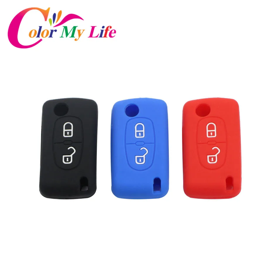 Цветной силиконовый чехол для дистанционного ключа My Life Peugeot 107 207 307 307S 308 407 607