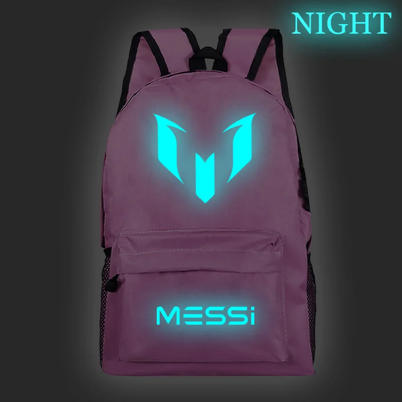 Luminous Galaxy FootBall Star Messi Boy School bag Women Bagpack Teenagers Schoolbags Men Children Student Backpacks - Цвет: 08
