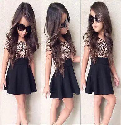 Детская футболка с коротким рукавом леопардовым принтом | одежда и обувь