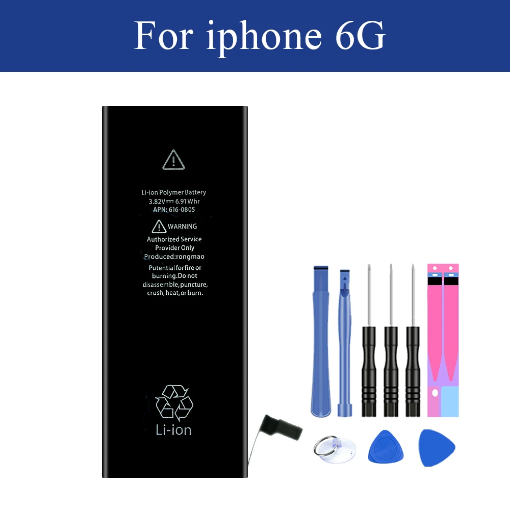 Высокое качество батарея для iPhone 6 6G реальная емкость 3 82 V 1810mAh встроенный телефон