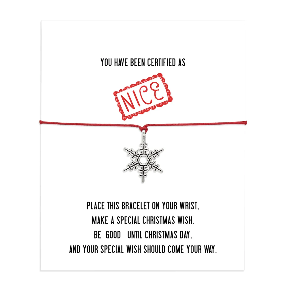 Рождественский подарок искусственный браслет с Санта Клаусом снежинкой