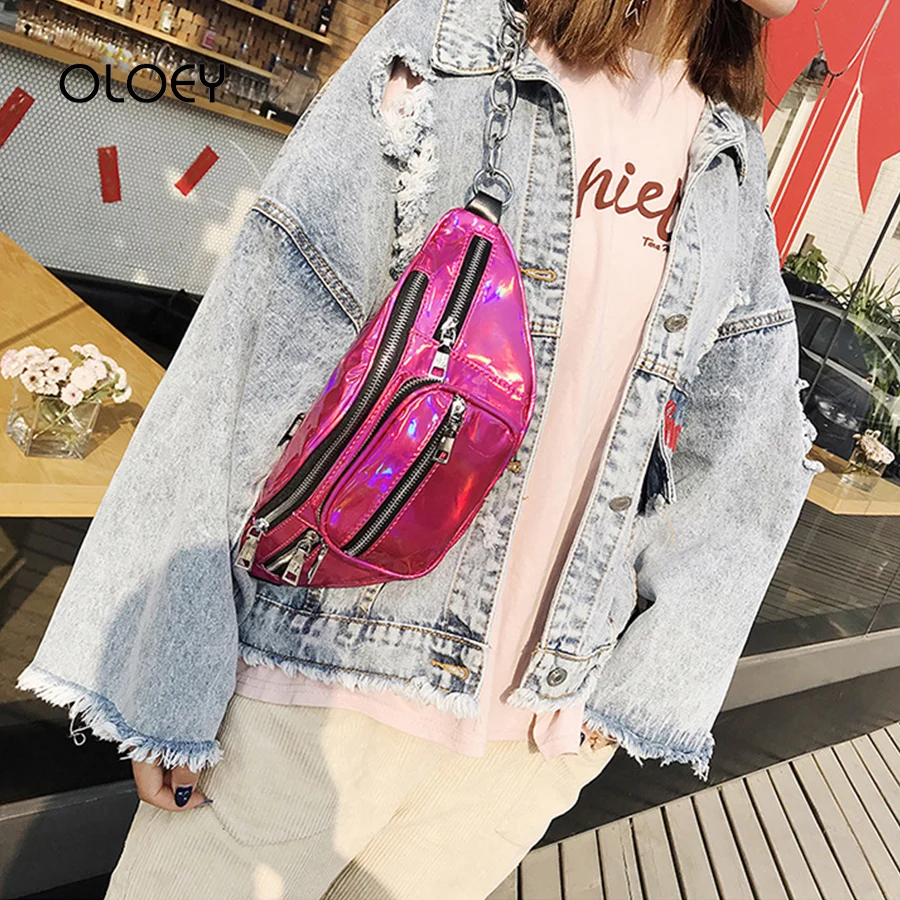 Повседневная кожаная забавная сумка на цепочке женская модная