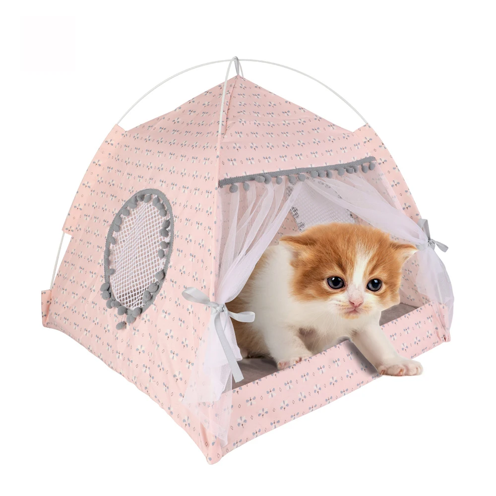 as picture M/L/XL полиэстер ткань сетка домашнее животное уютный дом собака кошка Складная Щенок Кровать котенка животные товары для дома домашнее животное дышащая домашняя игровая палатка - Цвет: as picture