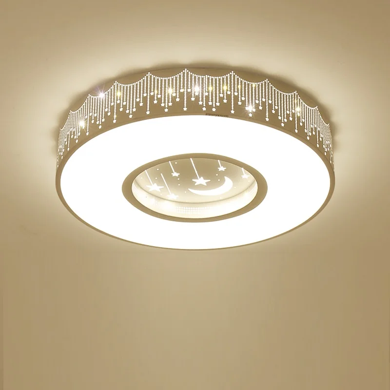 

LED Ceiling Light Fixtures Creative Round Iron Ceiling Lamps Crystal Living Room Cafe Bedroom Home Lighting Lampara Techo Avize