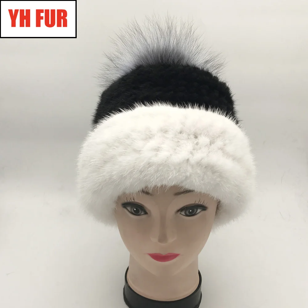 Новинка 2020 популярная Стильная шапка из меха норки для женщин зимняя теплая