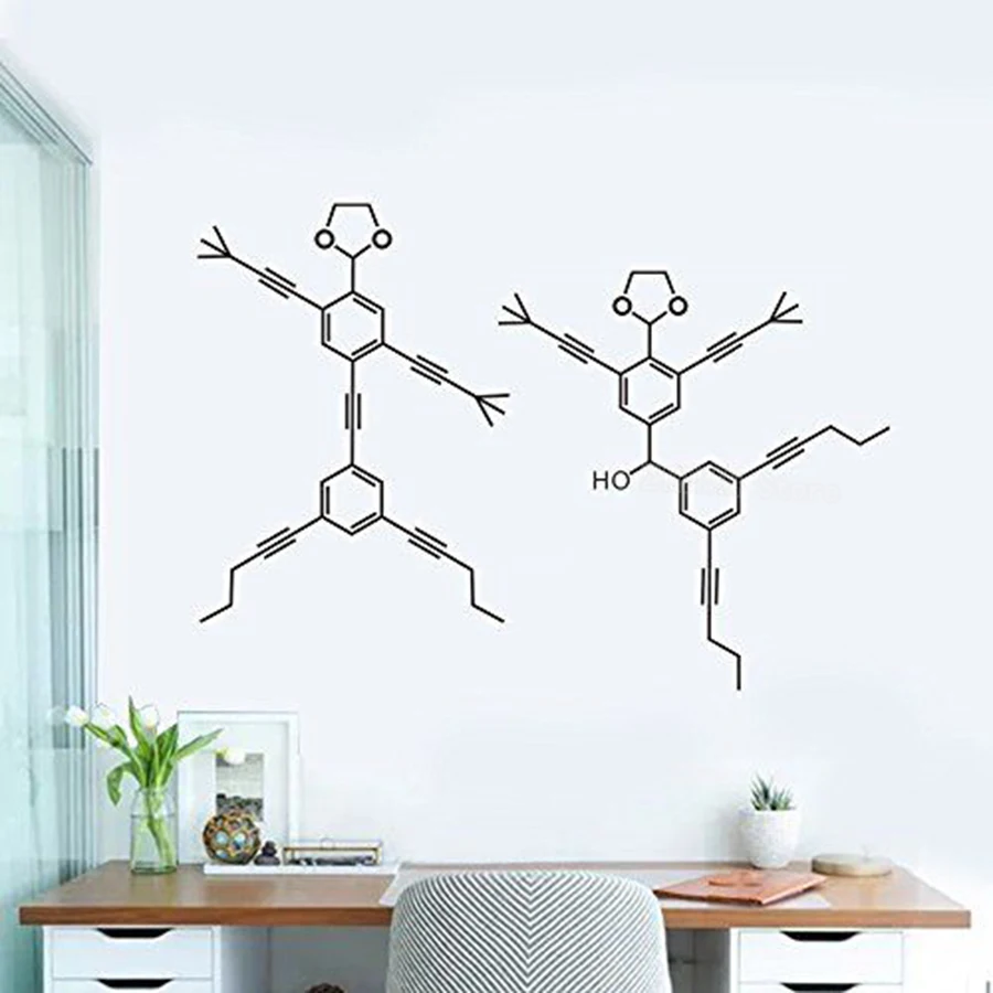 DIY Set of 2 Molecules Wall Stickers Home Decor Living Room Removable Decal Bedroom Science Biology Art Sticker Mural Z299 | Дом и сад