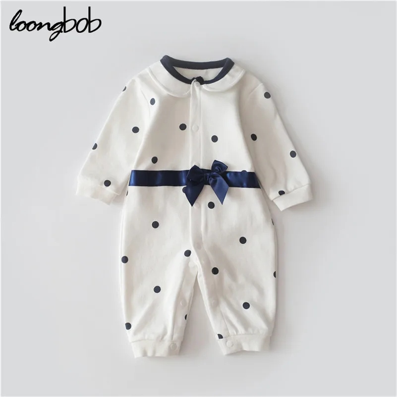 Детская одежда для младенцев Ромпер для девочек со длинным рукавом, изделие для малышей, хлопковый милый комбинезон.