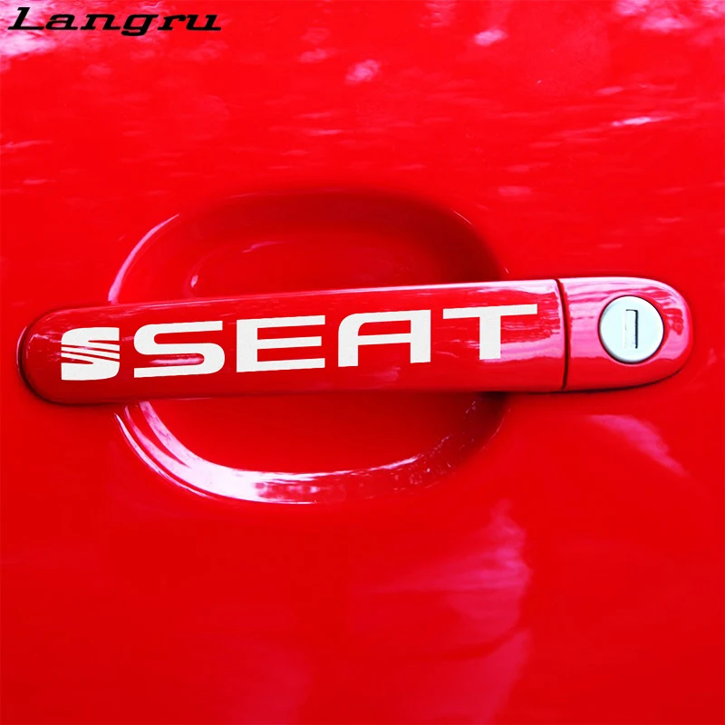 Виниловые наклейки Langru с спортивной ручкой для Seat Leon Ibiza Altea Cordoba Toledo Стайлинг
