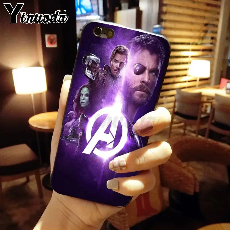 Yinuoda The Marvel Avengers Infinity War black silicone soft tpu cover Phone Case for iphone X XS MAX 8 7plus 5S SE 6s XR Cover | Мобильные