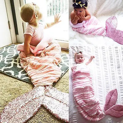 Одеяло с хвостом Русалочки конверты для детей Детский спальный мешок животных