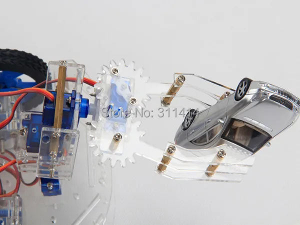 1 набор акриловых 4 DOF Robot Arm 3D вращающаяся машина DIY Автомобильный рычаг P0090