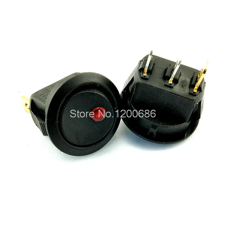 

KCD2-202 power switch Rocker switch 3 feet 2 files LED with red light