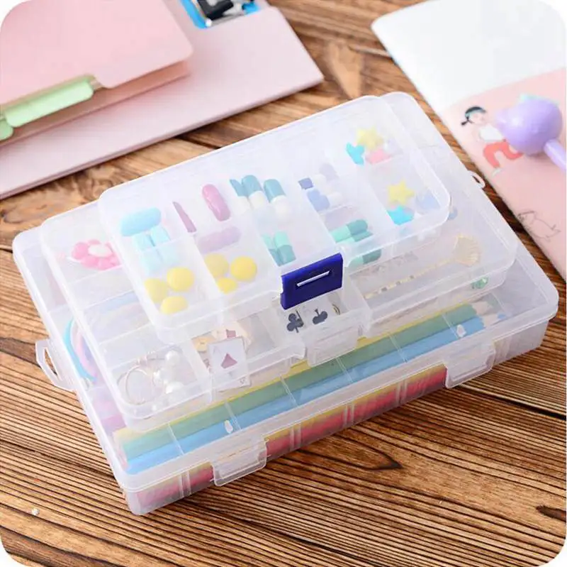 Life Essential 10/15/24 Compartment Storage Box Practical Adjustable Plastic Case for Bead Rings Jewelry Display Organizer | Дом и сад