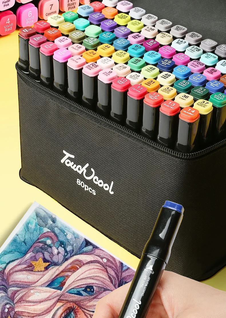 Touchmarkers ручка комплект 40/60/80/168 Цвет анимации эскизный чертёж маркер ручка для творчества на спиртовой основе с Manga Дизайн Искусство Подарки
