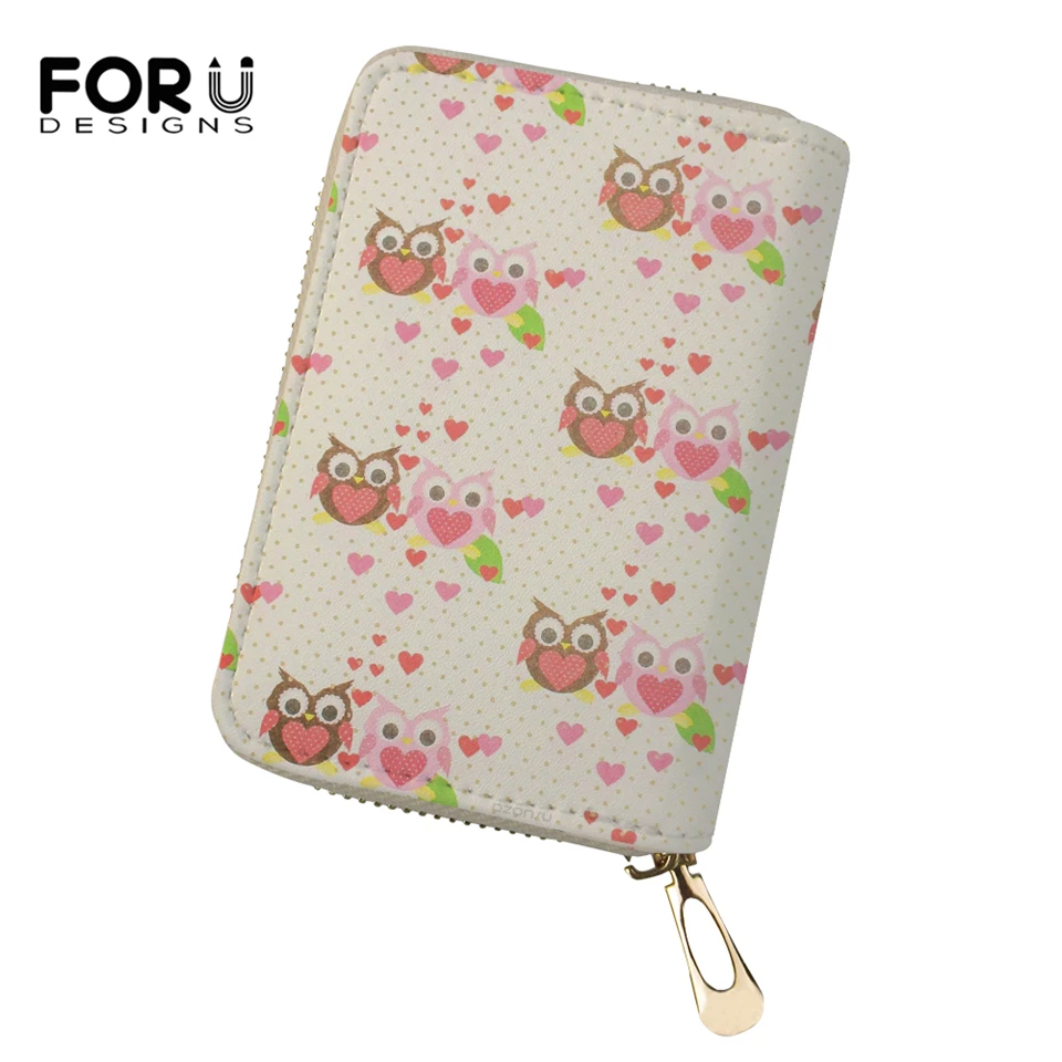 FORUDESIGNS/женские визитницы из искусственной кожи с рисунком мультфильма модные