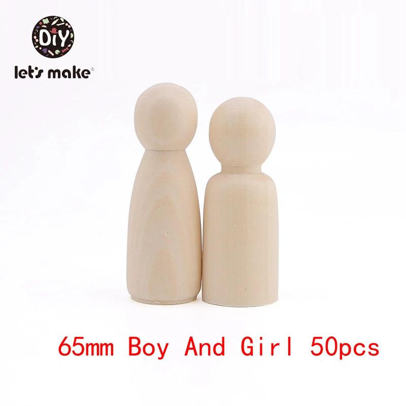 65mm Boys and Girl Давайте сделаем колышки для кукол 50 шт. клен дерево неокрашенные Семейные деревянные куклы детские игрушки свадьбы декорирование кукол Монтессори игрушки Детский Прорезыватель - Цвет: 65mm Boys and Girl