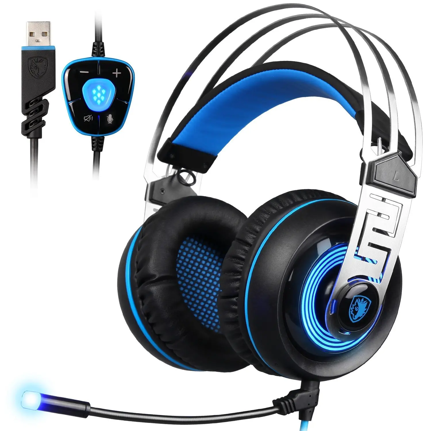 SADES A7 USB разъем Игровые наушники стерео звук с микрофоном для ПК/ноутбука/Mac