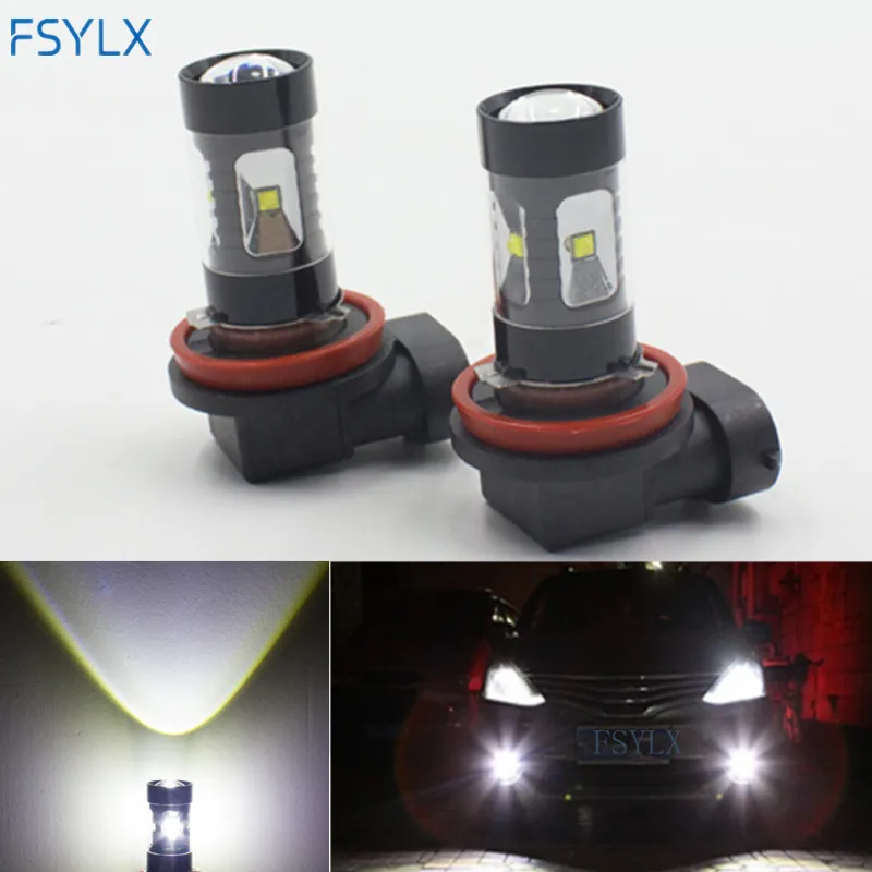 

FSYLX 2pcs Bright White 30W H8 H11 LED Fog Light bulb H9 H7 H10 30W ba15s 1156 Car LED Fog lamp 6000K For OPEL Astra G VW