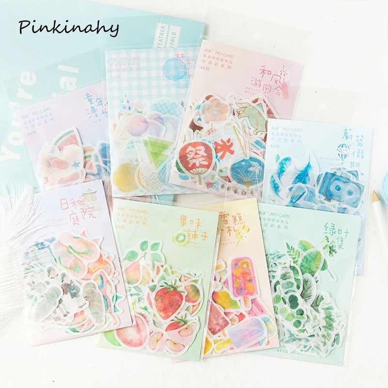 46 наклеек в виде фруктов растений еды | Канцтовары для офиса и дома