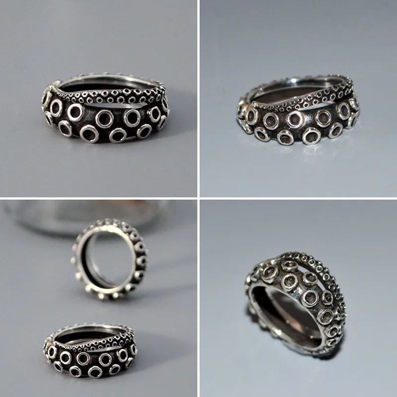 Drop Shipping Ancient silver plated Octopus ring Handmade retro animal in jewelry birthday surprise gifts for women | Украшения и