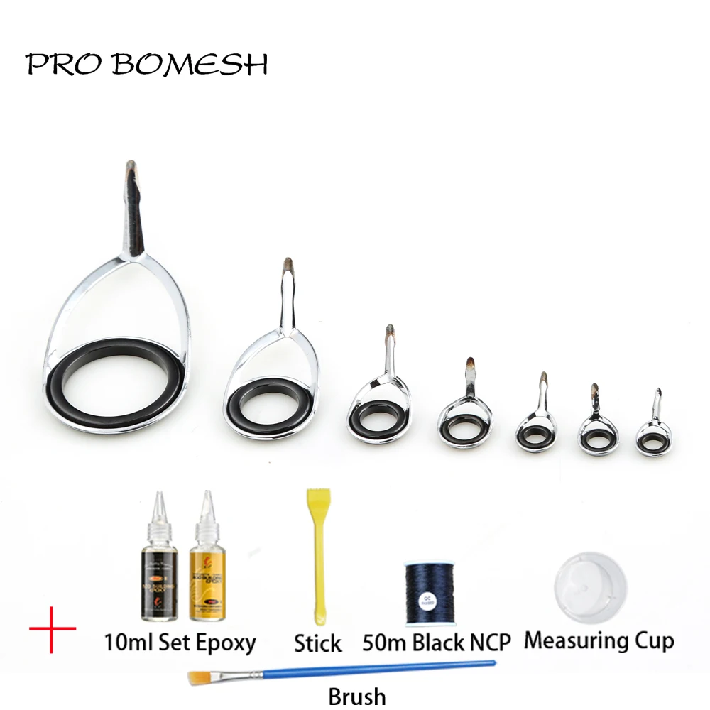 Pro Bomesh KL30 14.8g Spinning Guide Set 10ml Epoxy Resin NCP Thread Brush Measuring Cup DIY Custom Fishing Rod Accessory | Спорт и