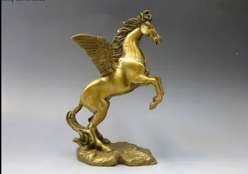 WBY продуманная китайская латунная статуя животного Пегаса греческой мифологии