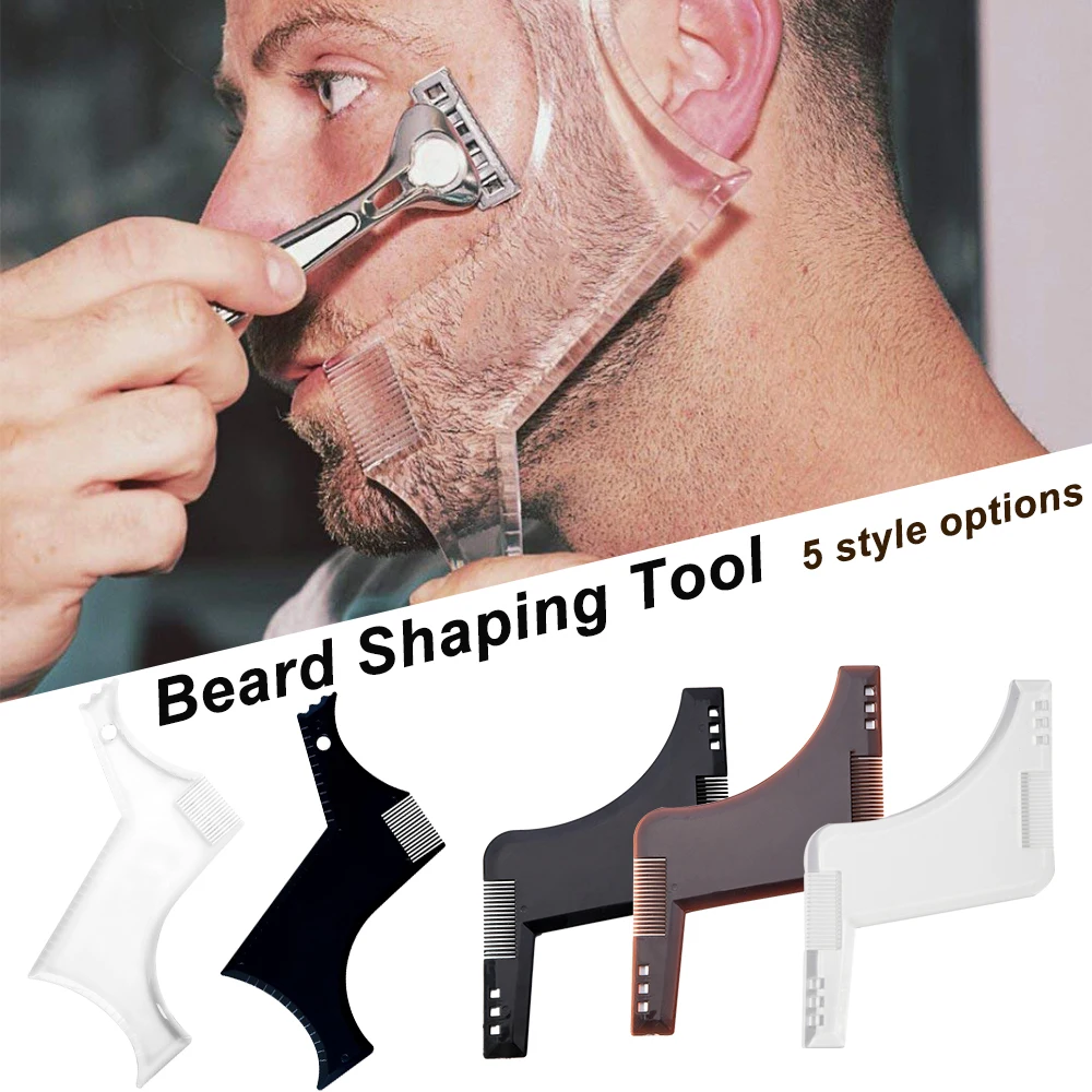 1 шт. гребень для укладки бороды мужчин прозрачный черный триммер Шаблон трафарет