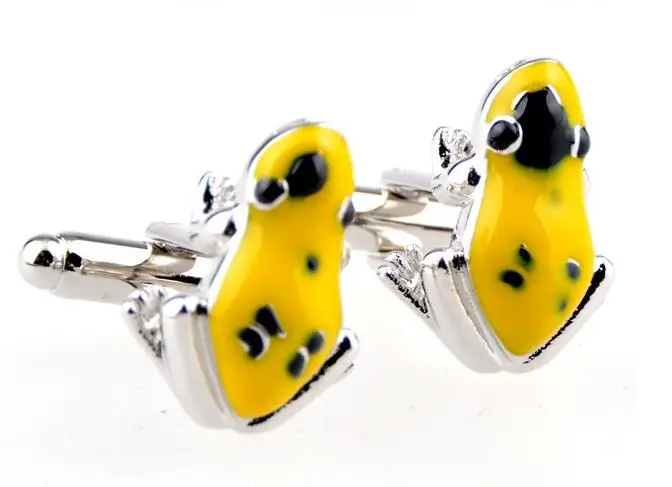 10 пар/лот синий/желтый/черный лягушка Запонки романтический животных запонки