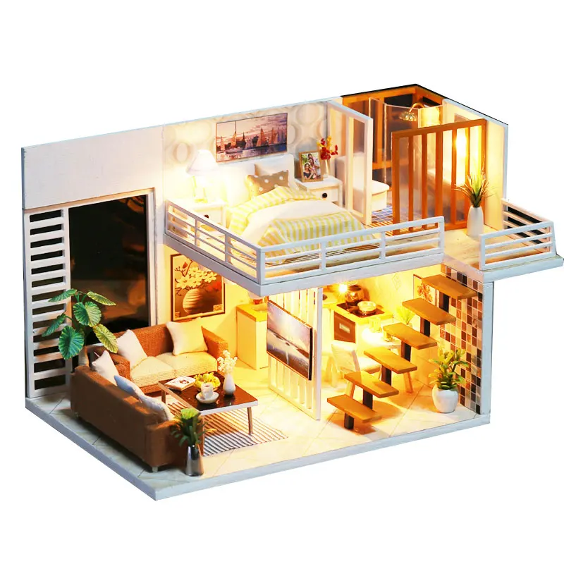 

Diy Dollhouse Furniture Creative Puzzle Toys for Children Wooden Casa Building Model Miniaturas Handmade-assembly Accssories