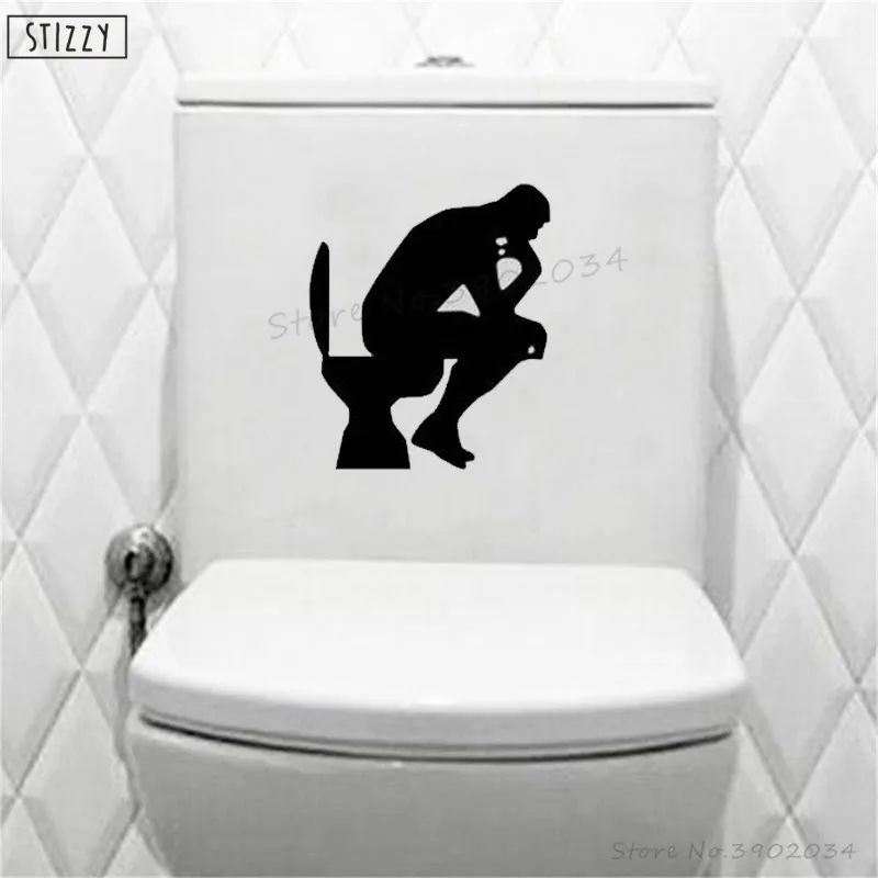 Настенная Наклейка stizzy The Thinker Toliet креативная домашняя посуда виниловые
