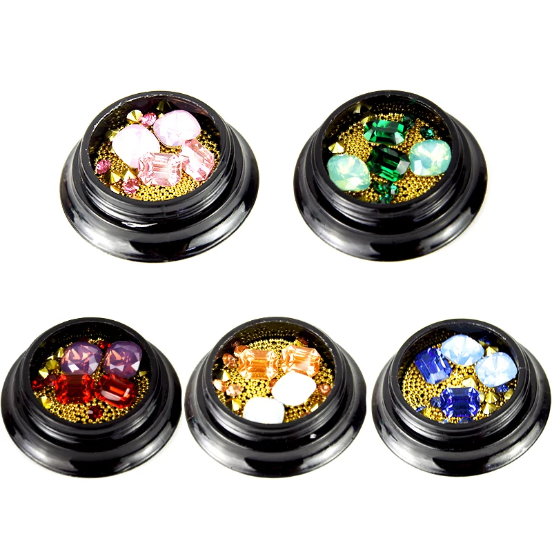 Кристаллы AB смешанные стили Стразы для ногтей 3D аксессуары дизайна украшение