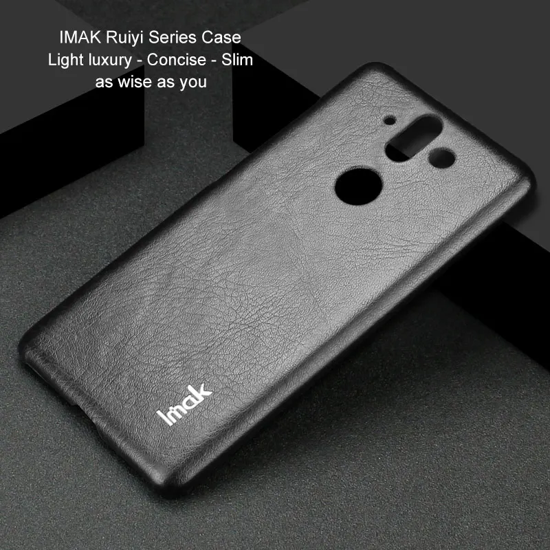 Для чехол для Nokia 8 Sirocco чехол IMAK Винтажный чехол из искусственной кожи PC жесткий чехол для Nokia 8 Sirocco 5,5'' - Цвет: Черный