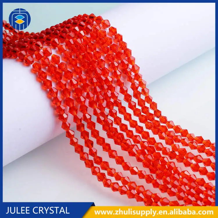 A3-C003 JuleeCrystal красный цвет бусины оптом 4 мм Хрустальные стеклянные Биконусы бусины для изготовления ювелирных изделий - Цвет: A3-C003