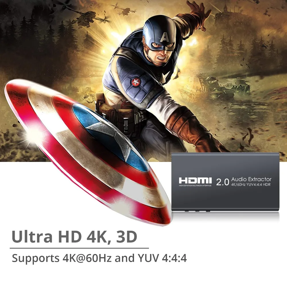 Proster преобразователь аудиосигнала HDMI 2x1 HDMI 2,0 переключатель с аудио экстрактором поддержка 4K@ 60Hz пульт дистанционного управления Blu-Ray плеер Xbox One