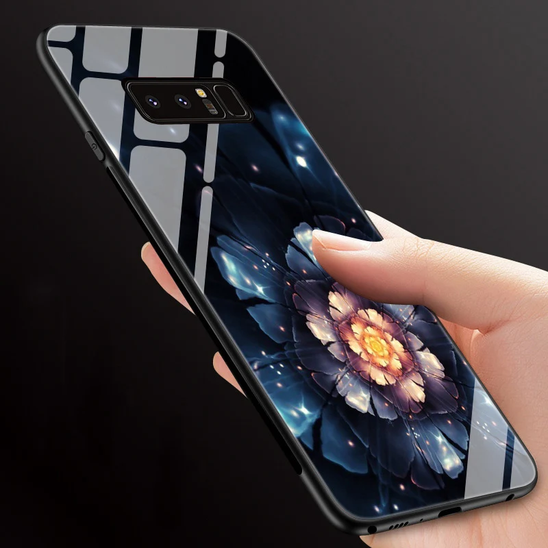 Чехол из закаленного стекла для Samsung Note 8 задняя крышка Galaxy Note8 модные зеркальные