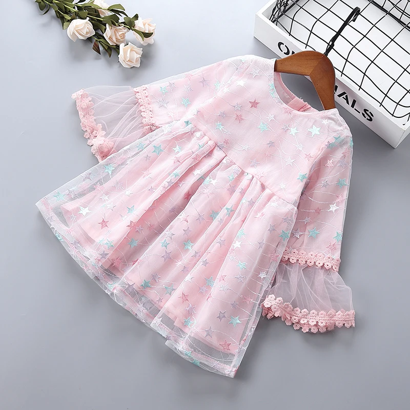 0-6 years High quality girl dress 2019 new spring casual party chiffon lace mesh kid children clothing princess dresses | Детская одежда