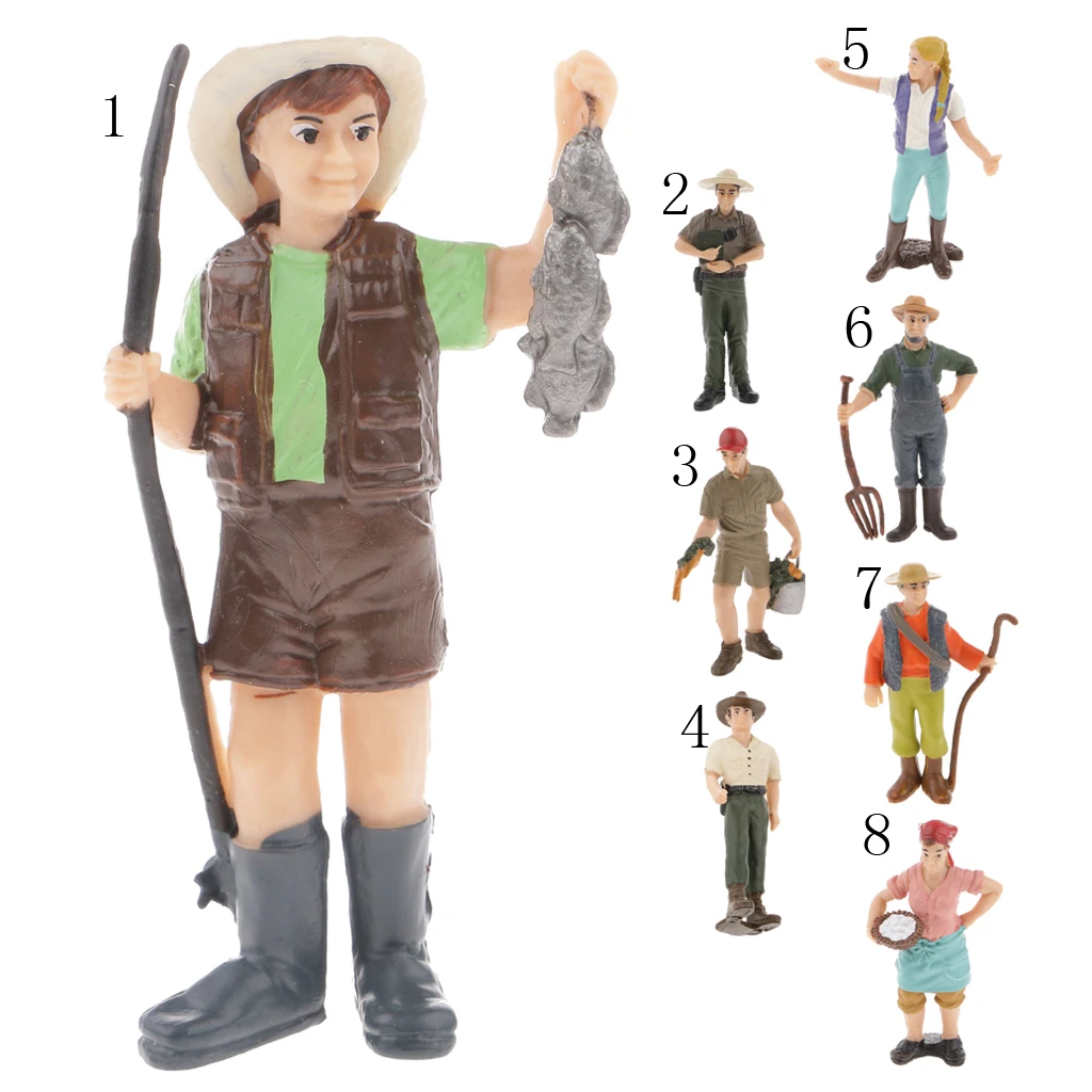 Realistic Male Farmer People Figurine Model Action Figure Toy Collectible #1 | Дом и сад
