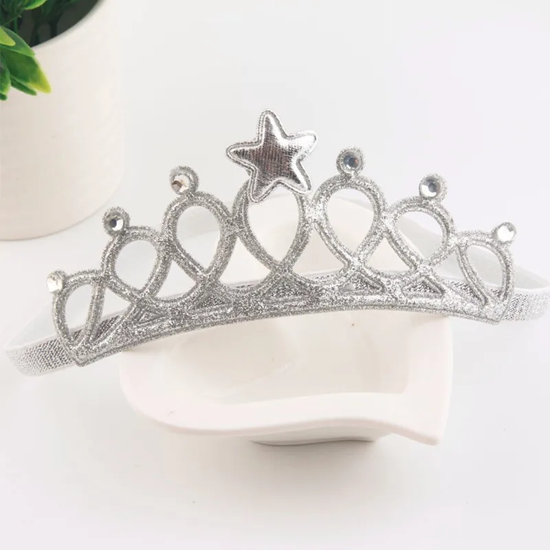 style3 silver Кружевная Детская повязка на голову с короной и цветами; повязка на голову для маленьких девочек; тюрбан для новорожденных; повязка на голову для девочек; Детские аксессуары для волос - Цвет: style3 silver