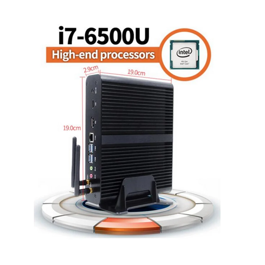 6Gen Skylake Мини-ПК Core i7 6500u Max 3.1 ГГц Intel HD Графика 520 микро Ordinateur HTPC Оконные рамы 10 без