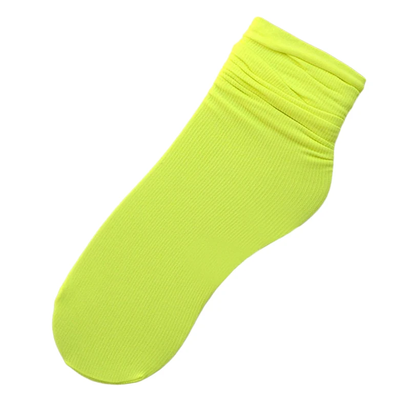 neon yellow 5 pairs Неоновые носки для женщин модная уличная одежда Harajuku Calcetines яркие цвета милые носки корейский стиль женские носки желтый оранжевый - Цвет: neon yellow 5 pairs