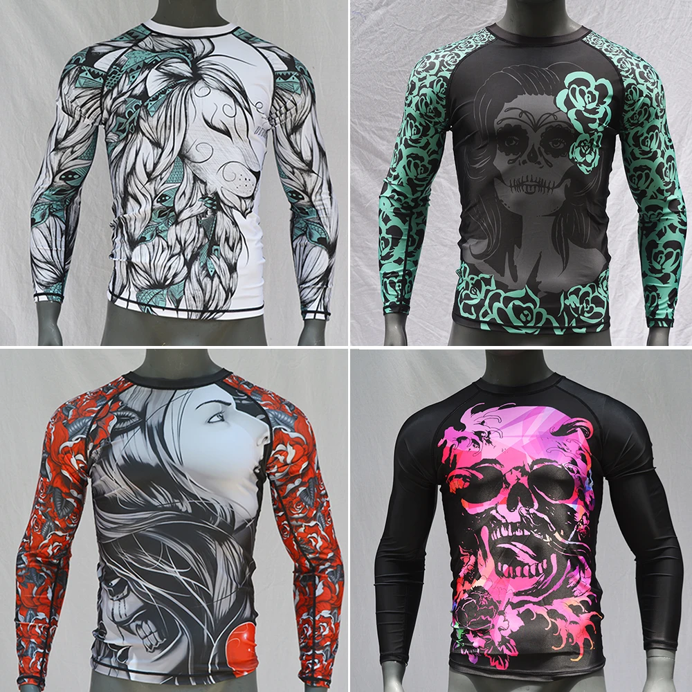 Мужские футболки MMATrunks Muay Thai с сублимационной печатью Gi BJJ Rashguard Mma трикотажные