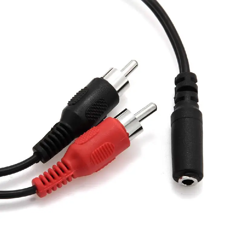 MEMTEQ универсальный 3 5 мм стерео разъем Женский 2 RCA штекер адаптер аудио кабель