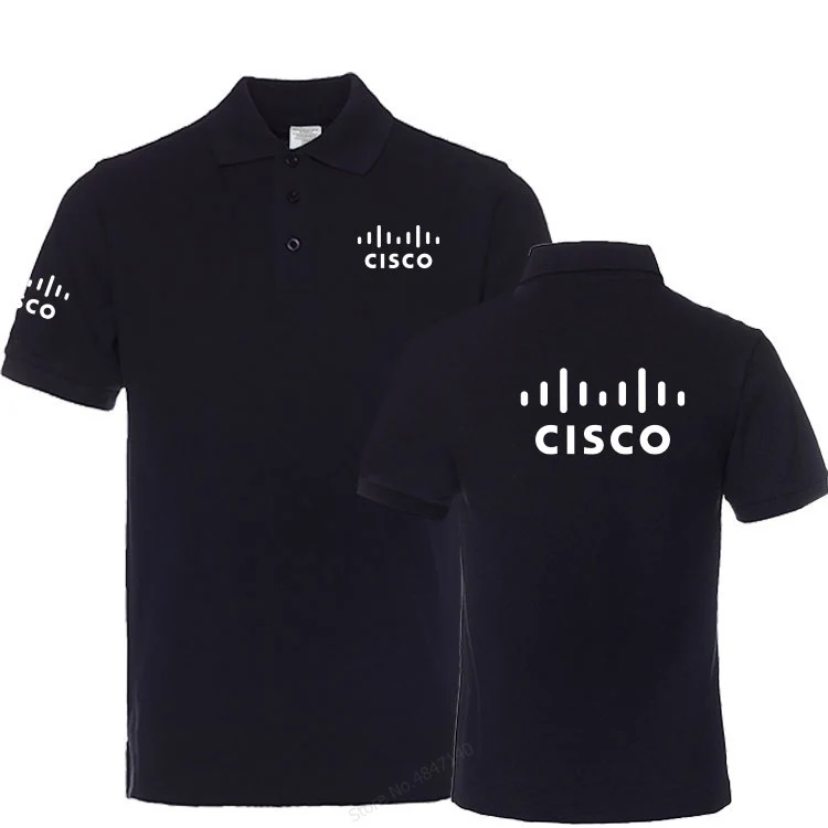 Летняя рубашка поло с коротким рукавом мужская одежда Cisco Повседневная рубашка-поло мужские однотонные Топы