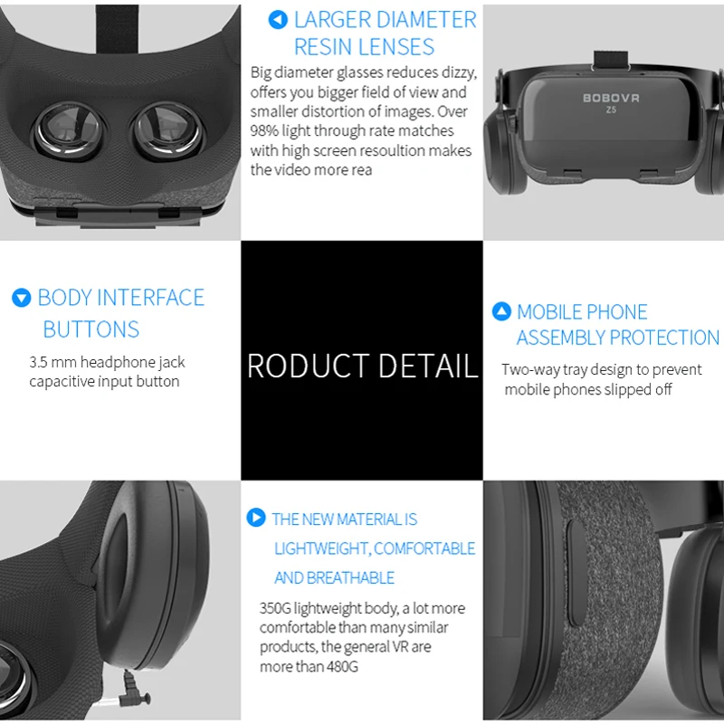 Оригинальная гарнитура BOBOVR Z5 Immersive Virtual Reality стерео 3D очки VR картонный шлем 120 FOV