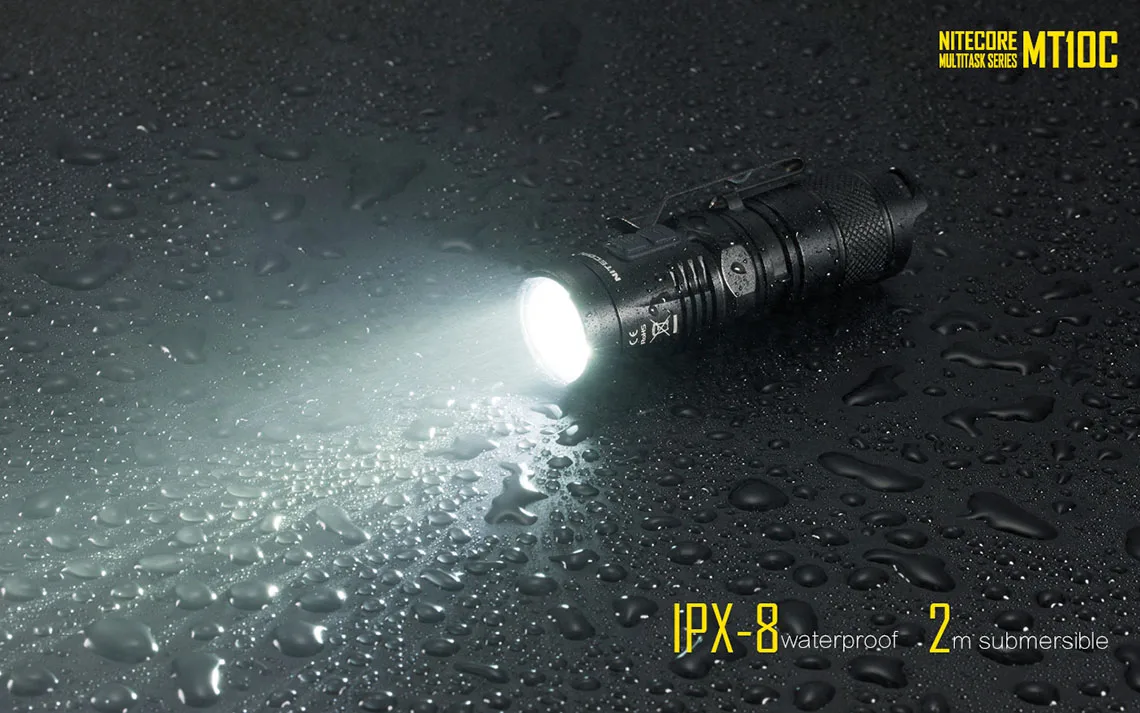 2015 New Nitecore MT10C Portable Tactical Flashlight CREE XM-L2 U2 920 Lumens Red Light Illumination CR123A Camping Hand | Освещение